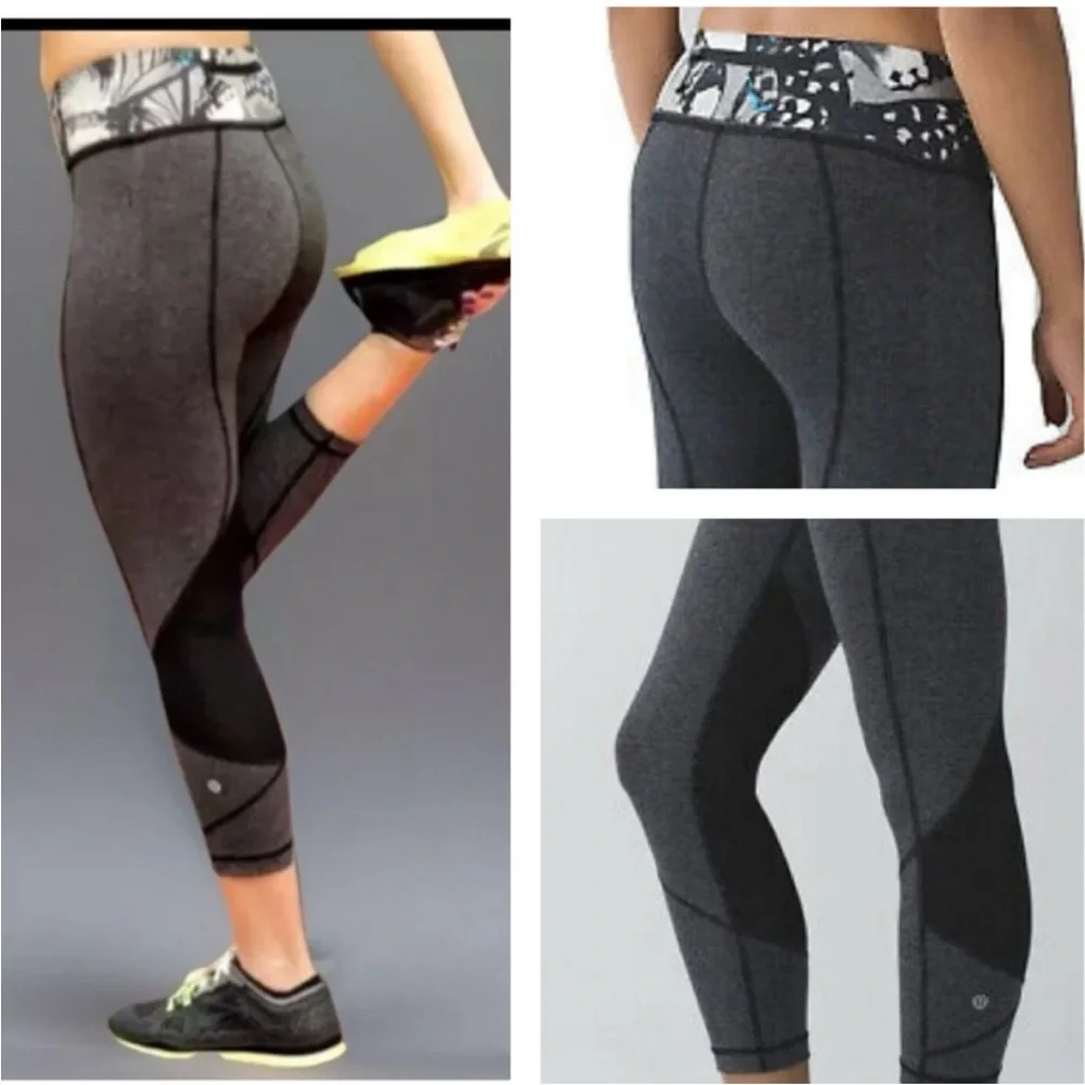 Lululemon PACE RIVAL CROP Leggings So Fly Butterfly